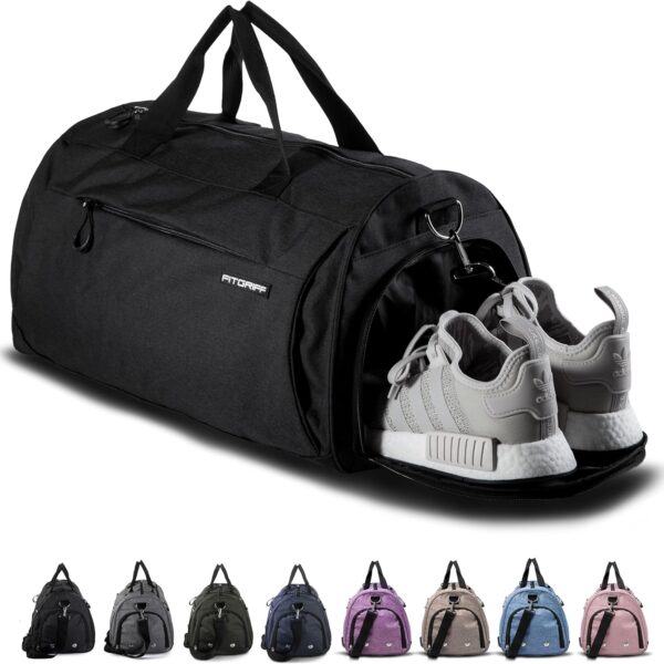 Fitgriff Gym Bag for Men & Women with Shoe & Wet Compartment - Duffle Bag for Travel, Sports, Fitness & Workout