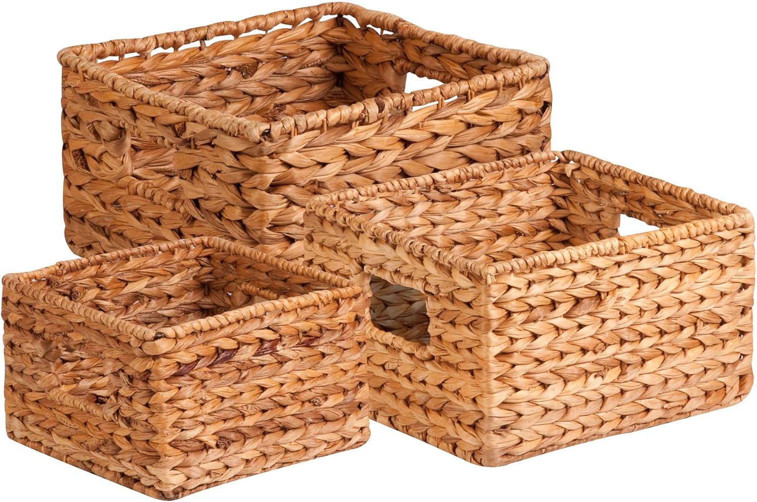 Honey-Can-Do Banana Leaf Storage Baskets Water Hyacinth Woven Basket, Decorative Baskets for Shelves, Basket for Gifts, Closet, Pantry, and Home Organization, Set of 3, Multi-Size Honey-Can-Do Banana Leaf Storage Baskets Water Hyacinth Woven Basket, Decorative Baskets for Shelves, Basket for Gifts, Closet, Pantry, and Home Organization, Set of 3, Multi-Size