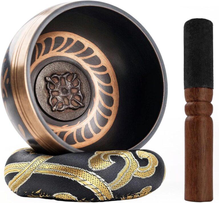 DomeStar Tibetan Singing Bowl Set, Authentic Handmade Meditation Bowl Stress Relief Yoga Set with Striker & Cushion for Sound Therapy, Chakra Healing, Spiritual Gatherings