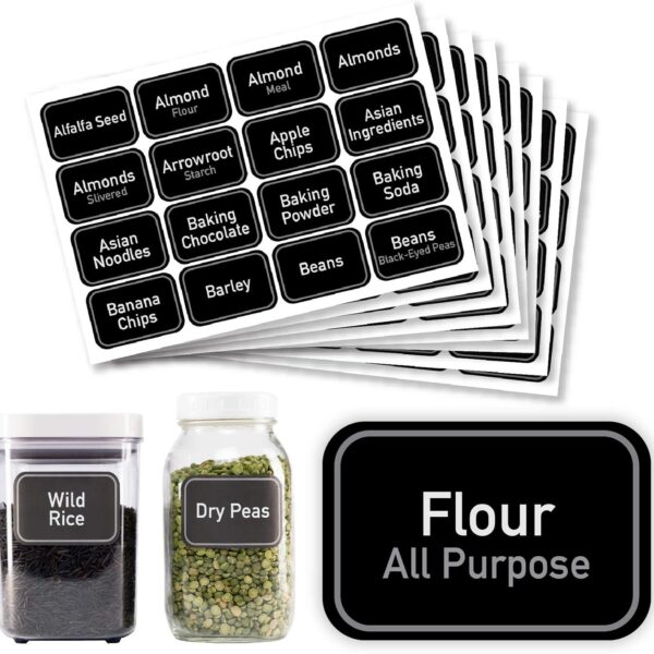 AllSpice 208 Preprinted Water Resistant Bulk Pantry Labels Set