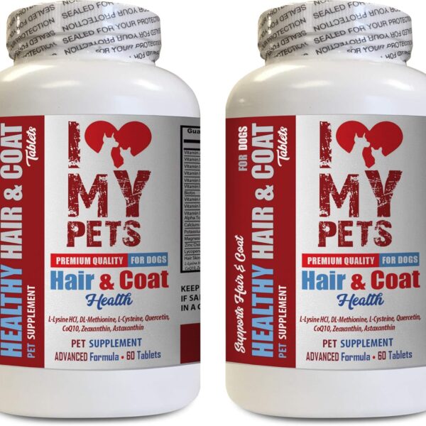 I LOVE MY PETS LLC Immune Booster for Dogs - Dog Healthy Hair and Coat - Premium Formula - Chews - Vitamin e for Dogs Skin - 120 Treats (2 Bottles)