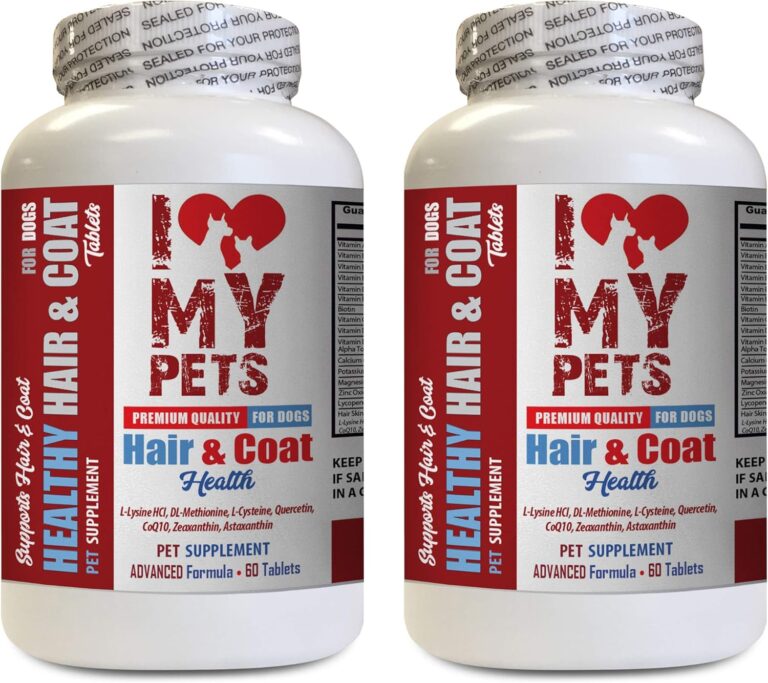 I LOVE MY PETS LLC Immune Booster for Dogs - Dog Healthy Hair and Coat - Premium Formula - Chews - Vitamin e for Dogs Skin - 120 Treats (2 Bottles)