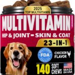 Dog Multivitamins Chewable with Probiotics - Dog Vitamins and Supplements - 140 Treats - Senior & Puppy Multivitamin for Dogs - Hip & Joint Support - Immune Health, Skin, Heart, Digestion, Probiotics