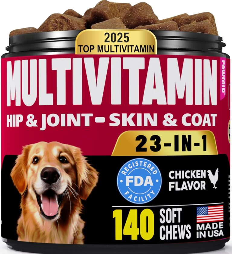 Dog Multivitamins Chewable with Probiotics - Dog Vitamins and Supplements - 140 Treats - Senior & Puppy Multivitamin for Dogs - Hip & Joint Support - Immune Health, Skin, Heart, Digestion, Probiotics