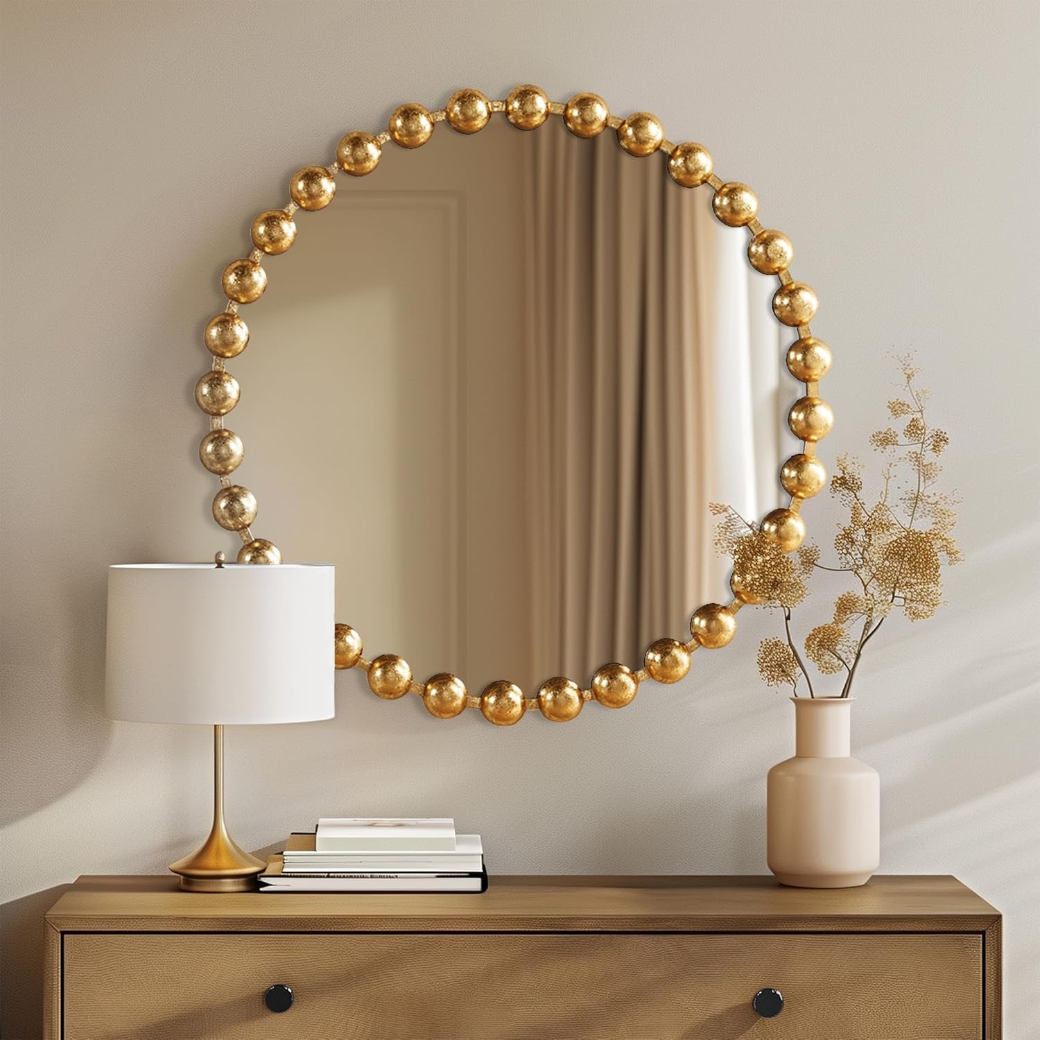 Madison Park Round Mirror, Metal Frame Circle Mirror 27 inch, Wall Art Decor Mounted Hanging for Entryway, Bathroom, hallway, Living Room, Vanity, Marlowe, Gold Madison Park Round Mirror, Metal Frame Circle Mirror 27 inch, Wall Art Decor Mounted Hanging for Entryway, Bathroom, hallway, Living Room, Vanity, Marlowe, Gold
