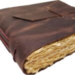 Small Vintage Leather Photo Album with Buckle Closure - Scrapbook Style Pages, Gift Box Included - Holds 100 4x6 or 5x7 Photos - Coffee Table Album, Memory Book