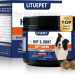 Hip & Joint Supplement for Dogs - Advanced Glucosamine MSM Chondroitin with Turmeric - 10-in-1 Veterinarian Formulated Joint Pain Relief for Large Breed Senior Dogs - 60 Tablets