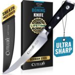 Cutluxe Curved Boning Knife  6" Boning Knife for Meat Cutting, Filleting  High Carbon German Steel, Full Tang & Ergonomic Handle Design  Artisan Series