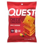 Quest Nutrition Cheese Crackers, Spicy Cheddar Blast, 10g of Protein, Low Carb, Made with Real Cheese, 12 Count (1.06 oz Bags)