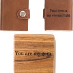 Personalized Mini Photo Book  Custom Leather Album Holds 16 Pictures, Small Pocket-Sized Memory Book, Gift for Couples, Anniversaries & Special Occasions (Sugar Brown)