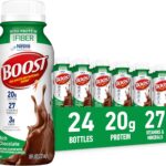 BOOST High Protein with Fiber Ready to Drink Complete Nutritional Drink, Rich Chocolate, 8 fl oz Bottle, 24 Pack