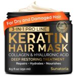 SUNATORIA Keratin Hair Mask - Deep Conditioner for Dry Damaged Hair - Hydrates, Repairs, Nourishes - Keratin Hair Treatment - Deep Conditioning Hair Mask - Keratina Mascarilla Para el Cabello