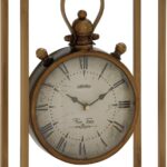 Deco 79 Metal Standing Stopwatch Clock, 9" x 4" x 13", Bronze