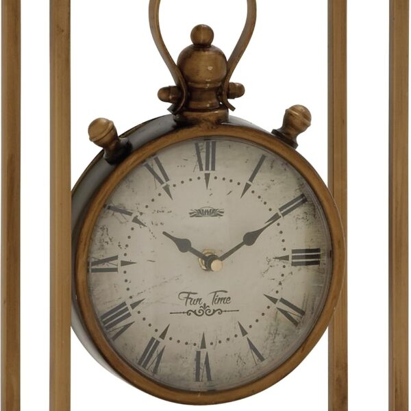 Deco 79 Metal Standing Stopwatch Clock, 9" x 4" x 13", Bronze