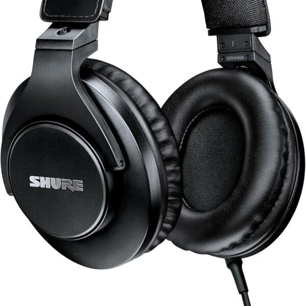 Shure SRH440A Professional Over-Ear Wired Studio Headphones  Monitoring & Recording Headphones with Enhanced Frequency Response, Adjustable & Collapsible Design, Works with All Audio Devices, Black