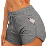 Aloodor Womens Athletic Shorts Running Dolphin Shorts with Pockets and Drawstring