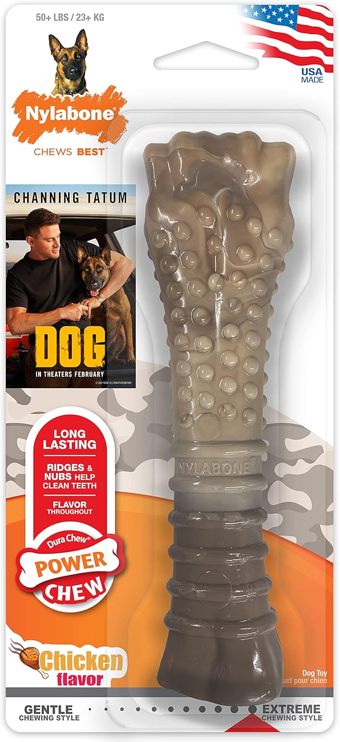 Nylabone Power Chew Camo Dog Toy - Dog Toys for Aggressive Chewers - Indestructible Dog Toys for Aggressive Chewers Large Breed - For Extra Large Dogs - Chicken Flavor X-Large/Souper - 50+ lbs.