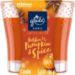 Glade Candle Jar, Air Freshener, Golden Pumpkin & Spice, 3.4 Oz