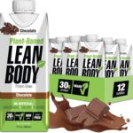 Lean Body Ready-to-Drink, Plant-Based Vegan Chocolate Protein Shake, 30g Protein, No Artificial Flavors, Sweeteners or Colors, Non GMO, Gluten Free, Premium Pea & Rice Blend (Pack of 12)