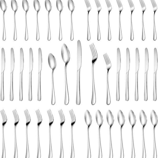 MUTNITT 30 Pcs Silverware Set Service for 6,Premium Stainless Steel Flatware Set,Mirror Polished Cutlery Utensil Sets,Durable Kitchen Eating Tableware Sets,Include Fork Knife Spoon,Dishwasher Safe