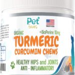 Natural Dog Hip & Joint Supplement for Dogs Arthritis Pain Relief. Turmeric Curcumin with Black Pepper for Anti Inflammatory. Tumeric MSM Glucosamine Chondroitin for Dogs Healthy Joints - 90 Chews