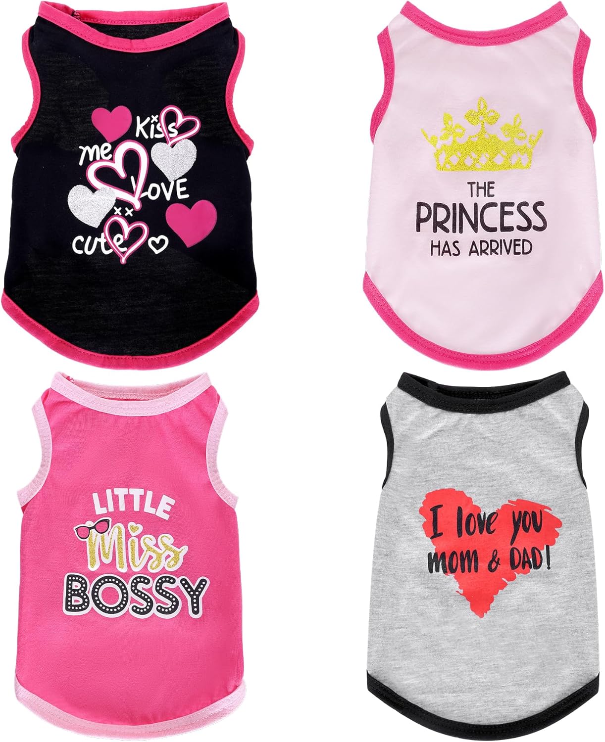 4 Pack Dog Shirts Summer Printed Puppy Clothes Cute Sleeveless Pet T Shirts Dog Clothes for Small Medium Dogs Cats Girl(S) 4 Pack Dog Shirts Summer Printed Puppy Clothes Cute Sleeveless Pet T Shirts Dog Clothes for Small Medium Dogs Cats Girl(S)