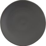 Fortessa Vitraluxe Dinnerware Heirloom Matte Finish Show Plate 12-Inch, Charcoal, Set of 4