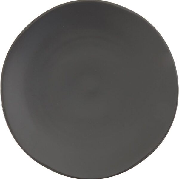 Fortessa Vitraluxe Dinnerware Heirloom Matte Finish Show Plate 12-Inch, Charcoal, Set of 4