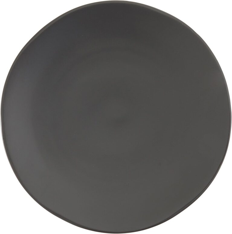 Fortessa Vitraluxe Dinnerware Heirloom Matte Finish Show Plate 12-Inch, Charcoal, Set of 4