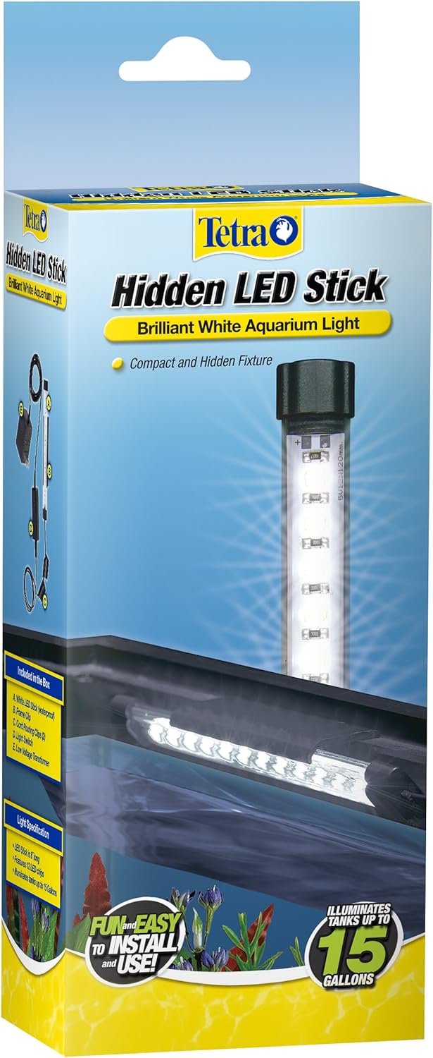 Tetra Hidden LED Stick 6 Inches, Brilliant White Aquarium Light for Tanks Up to 15 Gallons, Model Number: 26658 Tetra Hidden LED Stick 6 Inches, Brilliant White Aquarium Light for Tanks Up to 15 Gallons, Model Number: 26658