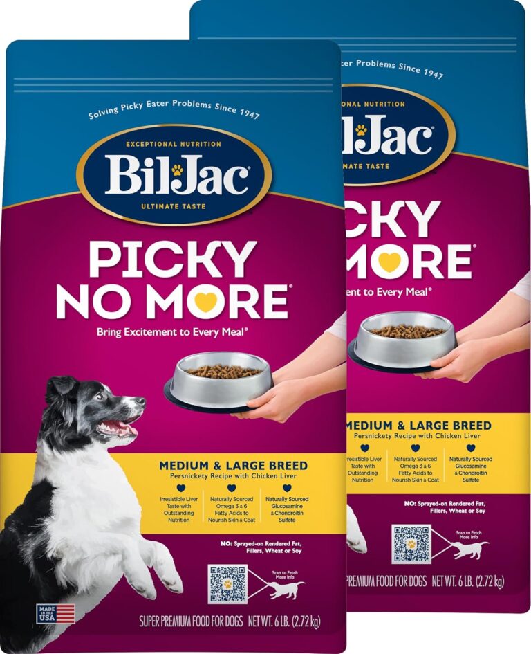 Bil-Jac Picky No More Medium & Large Breed Dry Dog Food, Made with Real Chicken Liver, 6lb (2-Pack)