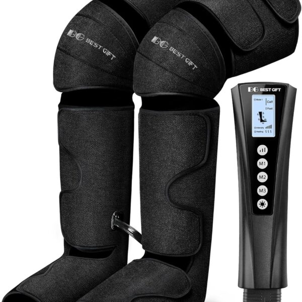 Gifts for Mom, Dad, Men, Women & Loved Ones  Air Compression Leg Massager with Heat  Ideal for Christmas, Mother Day & Father Day  Relieves Muscle Fatigue for Feet, Legs, Calves, Thighs, and Knees
