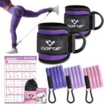 Ankle Resistance Bands with Cuffs, Ankle Bands for Working Out, Kickbacks Hip, Leg Glute Exercise Equipment with Training Poster, Resistance Workout Equipment for Women