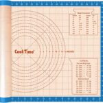 Silicone Pastry Baking Mat Non Stick-Large Rolling Dough with Measurements-Non Slip Pizza,Fondant,Pie,Cake Baking Mat - 26 x 16 Inch By Cook Time(Blue)