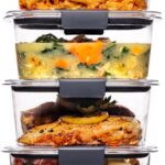 Rubbermaid Brilliance BPA Free Airtight Food Storage Containers with Lids, Set of 4 (4.7 Cup) Ideal for Lunch, Meal Prep, and Leftovers