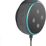 Echo Dot Wall Mount Holder for 3rd Generation, Built-in Cable Management Space-Saving Accessories for Dot(3rd Gen) Smart Speakers, with Sticking Tape and Drill Nail-Black