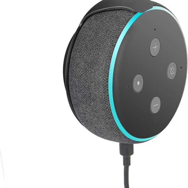 Echo Dot Wall Mount Holder for 3rd Generation, Built-in Cable Management Space-Saving Accessories for Dot(3rd Gen) Smart Speakers, with Sticking Tape and Drill Nail-Black