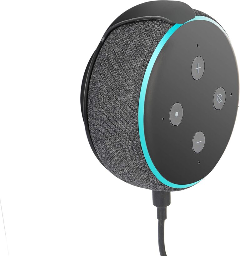 Echo Dot Wall Mount Holder for 3rd Generation, Built-in Cable Management Space-Saving Accessories for Dot(3rd Gen) Smart Speakers, with Sticking Tape and Drill Nail-Black
