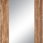 36 X 24 inch Wall Mount Wood Frame Bathroom Vanity Mirror Rustic Horizontal/Vertical Rectangle Mirror for Over Sink, Bedroom, Farmhouse Home Decor (Brown)