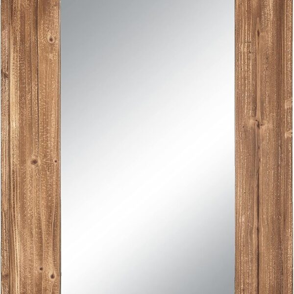 36 X 24 inch Wall Mount Wood Frame Bathroom Vanity Mirror Rustic Horizontal/Vertical Rectangle Mirror for Over Sink, Bedroom, Farmhouse Home Decor (Brown)