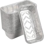 Loaf Pans [50 Pack] 2Lb Heavy Duty Disposable Aluminum Foil Premium Bread Tins Standard Size - 8.5" X 4.5" X 2.5" Perfect for Homemade Cakes & Breads