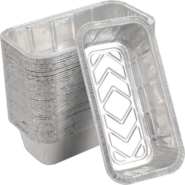 Loaf Pans [50 Pack] 2Lb Heavy Duty Disposable Aluminum Foil Premium Bread Tins Standard Size - 8.5" X 4.5" X 2.5" Perfect for Homemade Cakes & Breads
