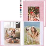 vivinin 2 Pack Photo Album 4x6, Linen Cover Photo Book, Small Photo Album Book for 36 Pockets Hold 72 Pictures, Picture Book for Photos Family Anniversaries Baby VacationsPink