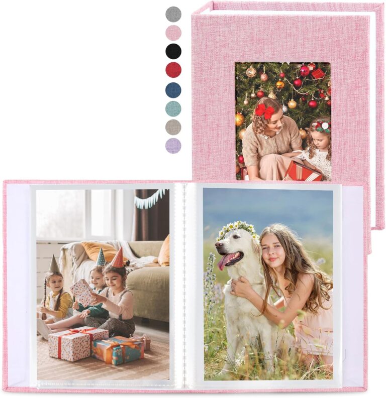vivinin 2 Pack Photo Album 4x6, Linen Cover Photo Book, Small Photo Album Book for 36 Pockets Hold 72 Pictures, Picture Book for Photos Family Anniversaries Baby VacationsPink