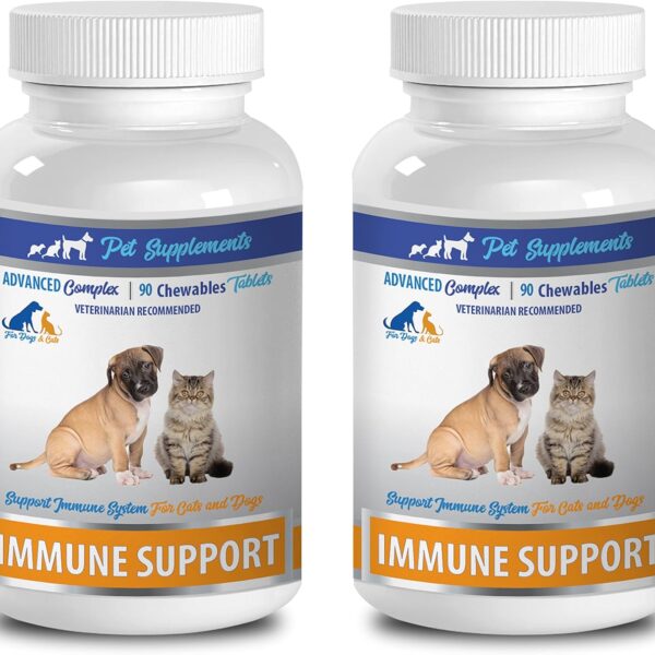 Immune Booster Cats - Immune Support - for Dogs and Cats - Vet Recommended - Chews - Milk Thistle Cats - 2 Bottle (180 Chews)