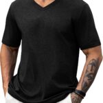NIASHOT Mens T Shirts Short Sleeve Classic V Neck T-Shirt Casual Summer Basic Tee Shirt