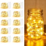 10 Pack Fairy Lights Battery Operated - 7ft 20 LED Twinkle Lights Copper Wire Mini String Lights Firefly Lights for Mason Jars DIY Crafts Christmas Wedding Party Centerpiece Table Decor, Warm White
