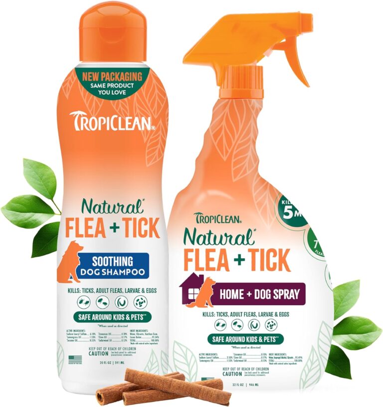 Natural Flea & Tick Soothing Shampoo & Bedding Spray Bundle | Dog Shampoo | Flea & Tick Treatment Protects & Repels | Made in The USA