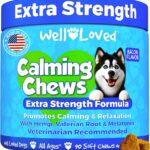 Calming Chews for Dogs - Dog Calm Treats, Made in USA, Vet Recommended, Behavior Support with Melatonin & Hemp, Stress, Separation, Fireworks, Travel, Extra Strength