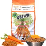 Olewo Original Carrots for Dogs  Fiber for Perfect Poop, Dehydrated Dog Food Toppers for Picky Eaters, Natural Skin & Coat Support, Multivitamin, Probiotics for Digestive & Gut Health, 1 lb